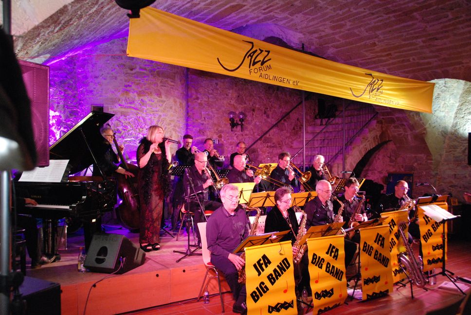 Zum Auftakt der "Heckengäu-Jazztage" zeigte sich die JFA-Bigband unter der neuen Leitung des Landesjazzpreisträgers Alexander Bühl und mit Sängerin Odilia Damm in bester Verfassung.    Bild: z