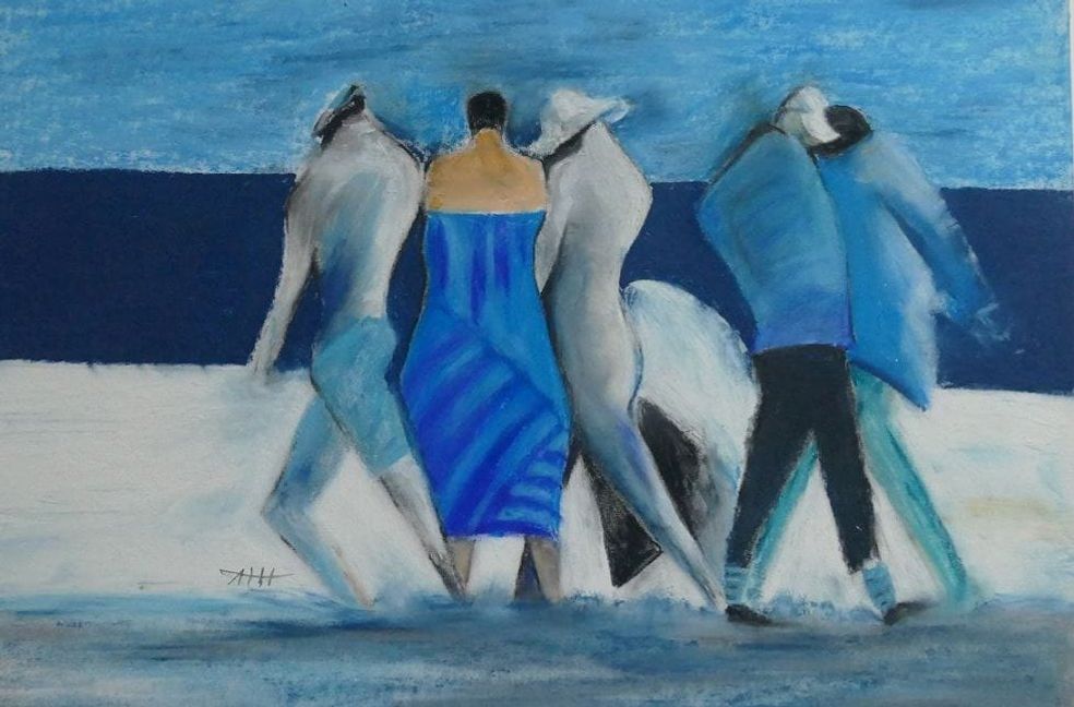 „Ganz in Blau“ von Angelika Kern-Horneff. 	Reproduktion: z