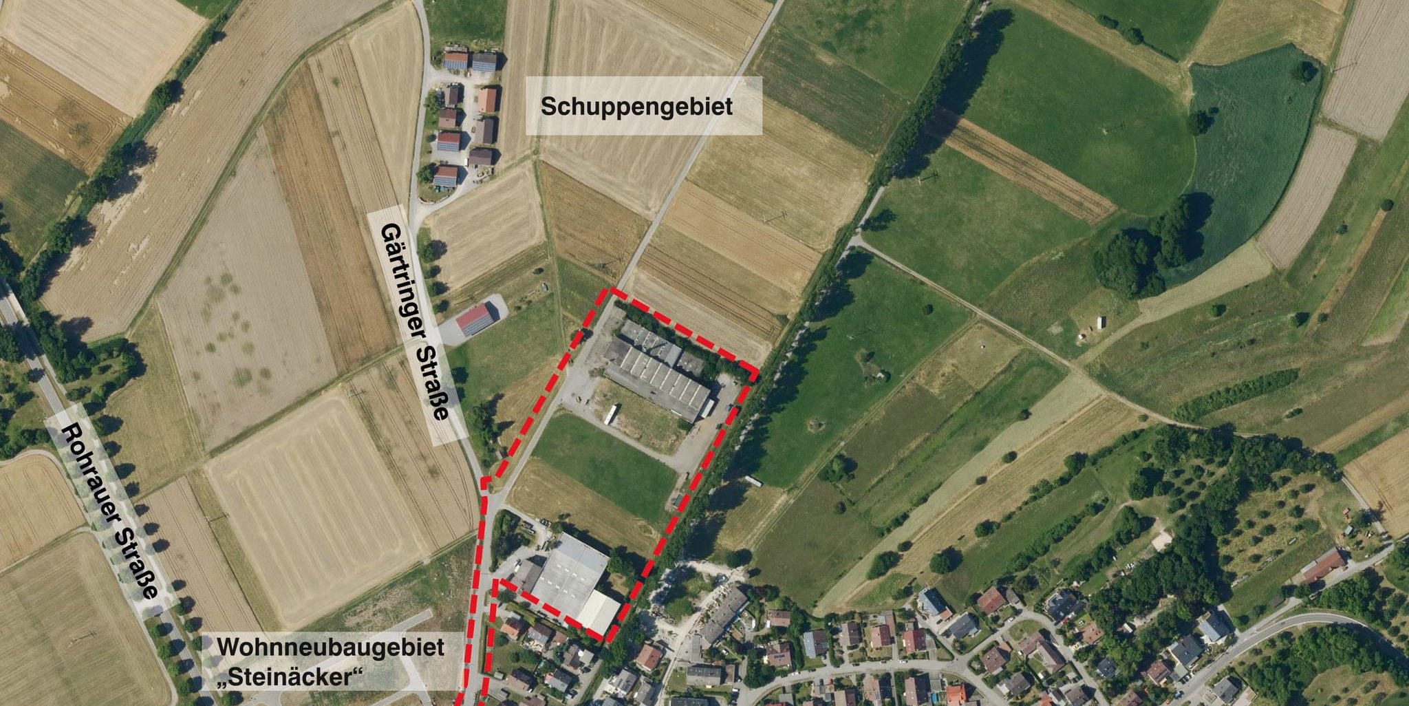Das projektierte Gebiet befindet sich im rot umrandeten Bereich.