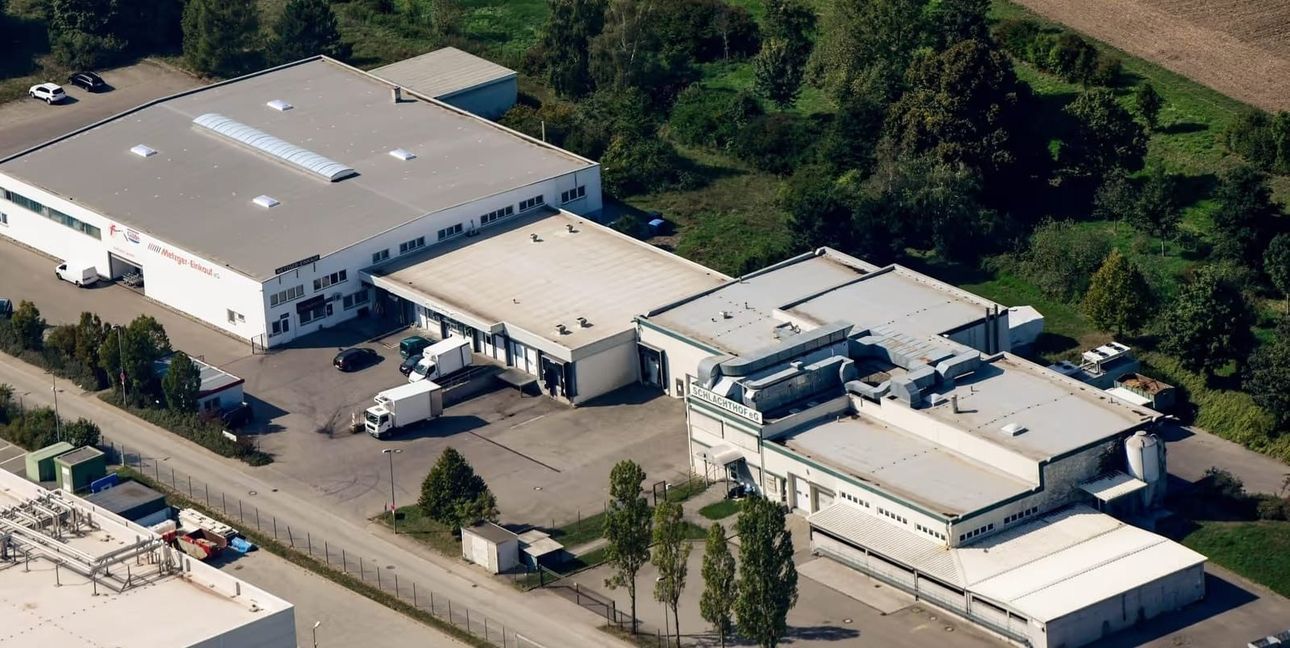 Der Gärtringer Schlachthof aus der Luft.