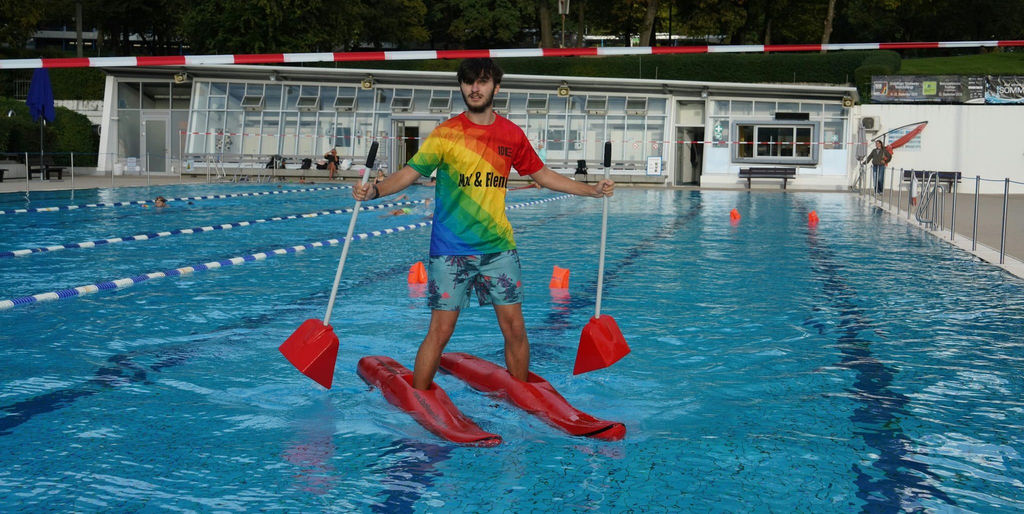 Bei der Challenge mit den Kajakschuhen hatten die Teilnehmer besondes viel Spaß.