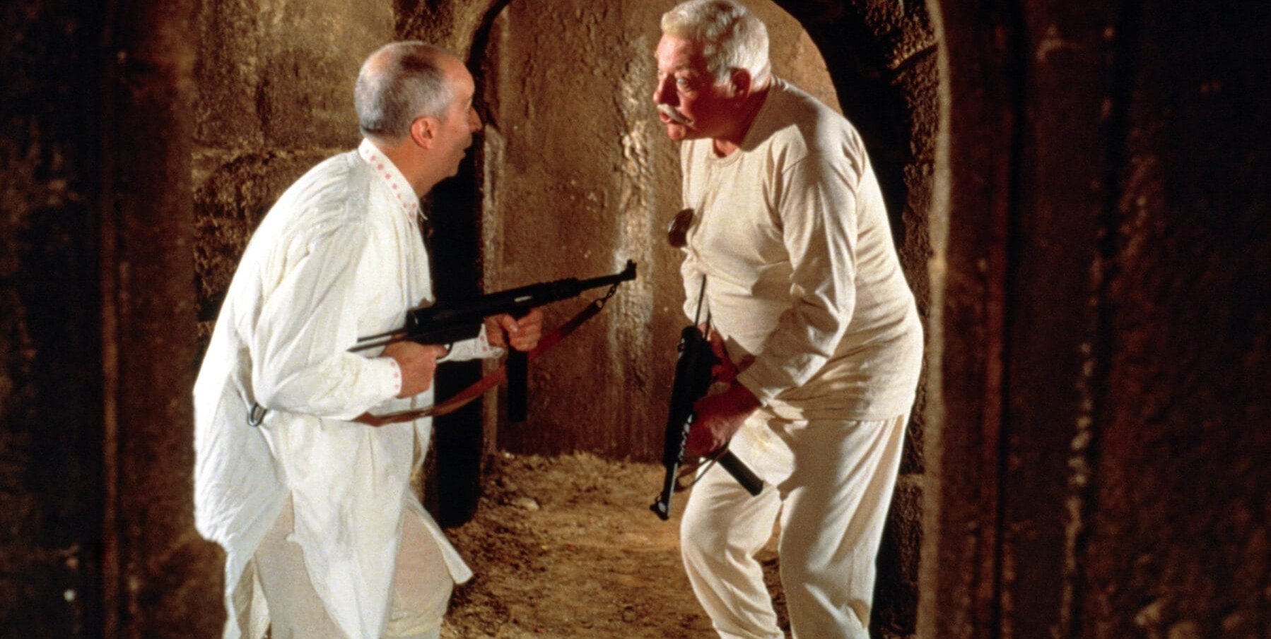 Louis de Funés und Jean Gabin in „Balduin, das Nachtgespenst“.