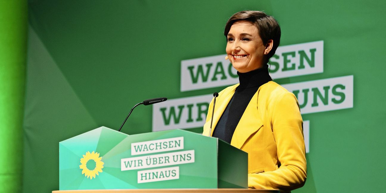 Sandra Detzer bei der Vorstellung des Wahlprogramms der Grünen im Dezember. Foto: Grüne/Florian Freundt