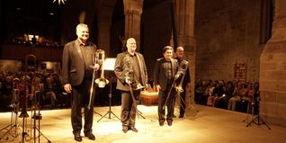 Das Posaunenquartett Opus 4 in der Sindelfinger Martinskirche.