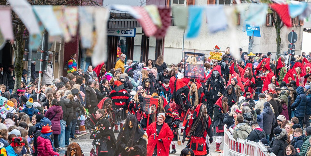 Alle Farben sind beim Böblinger Rosenmontagszug vertreten.