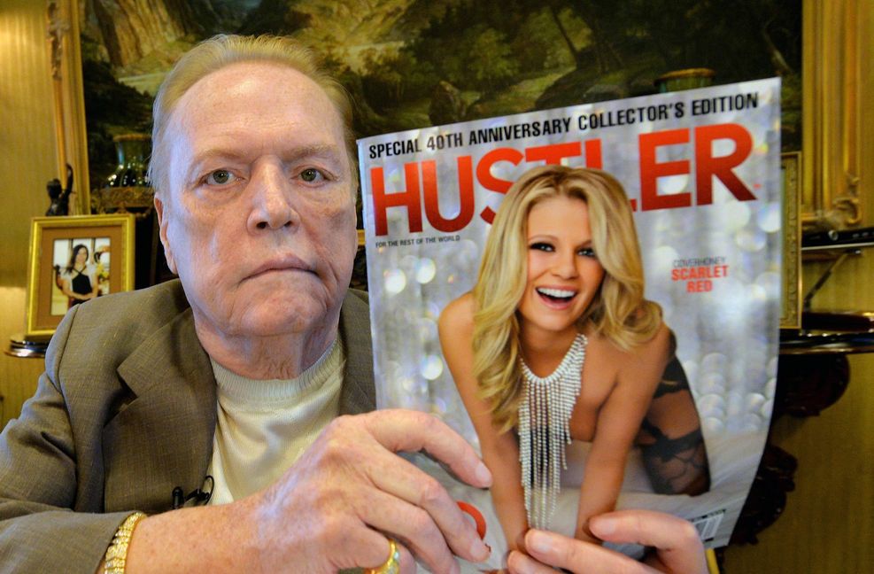 Larry Flynt: der Mann im goldenen Rollstuhl wollte Porno als eine Form der Rede- und Ausdrucksfreiheit verstanden wissen. Foto: AFP/MARK RALSTON