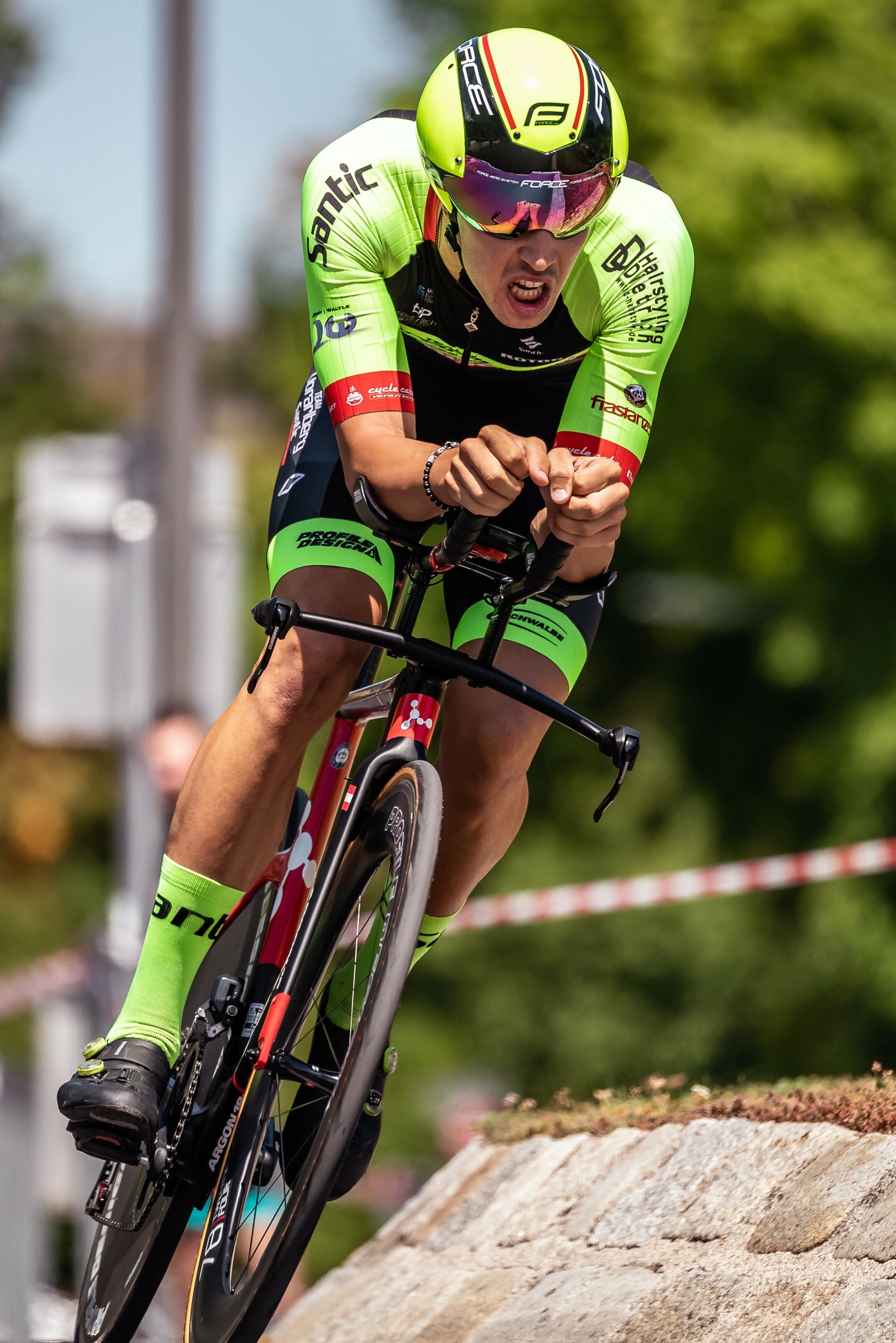 Jannik Steimle (hier beim Prolaog der Öeterreich-Rundfahrt 2019) gehört in Öschelbronn zum Favritenkreis. Bild: Eibner
