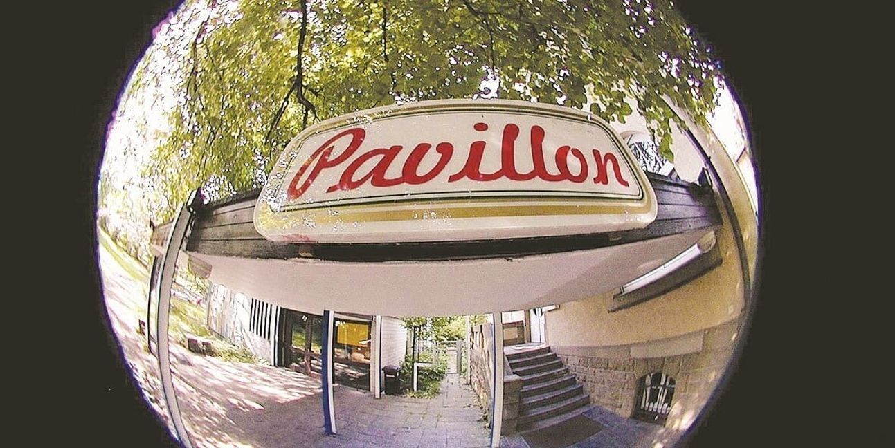 Der Eingang zum Pavillon am Calwer Bogen.