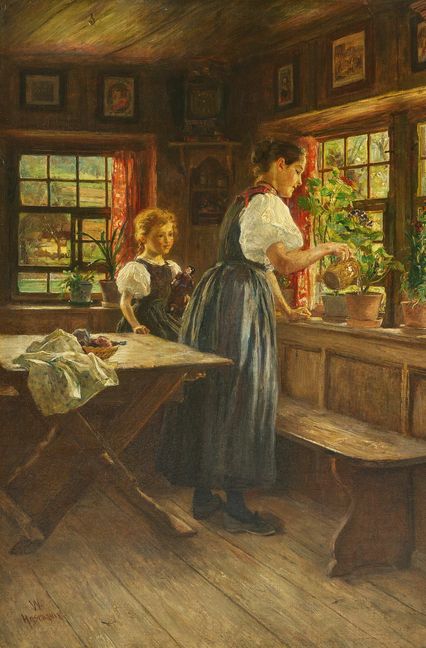 Hasemann arbeitete sehr akribisch. Für seine Innenbilder ließ er sich in sein Atelier eigens einen Herrgottswinkel einbauen, den er unterschiedlich bespielte.