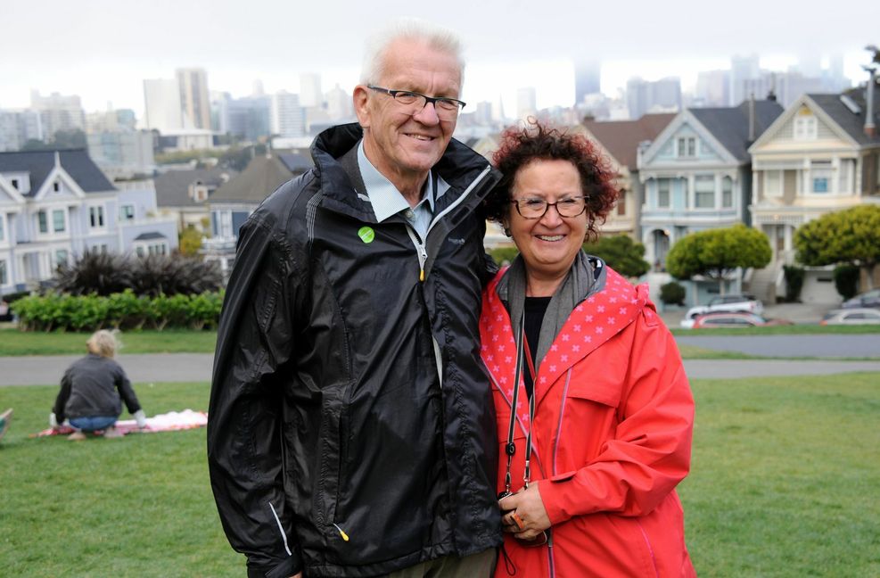 Winfried und Gerlinde Kretschmann auf einer USA-Reise. Foto: dpa/Nico Pointner