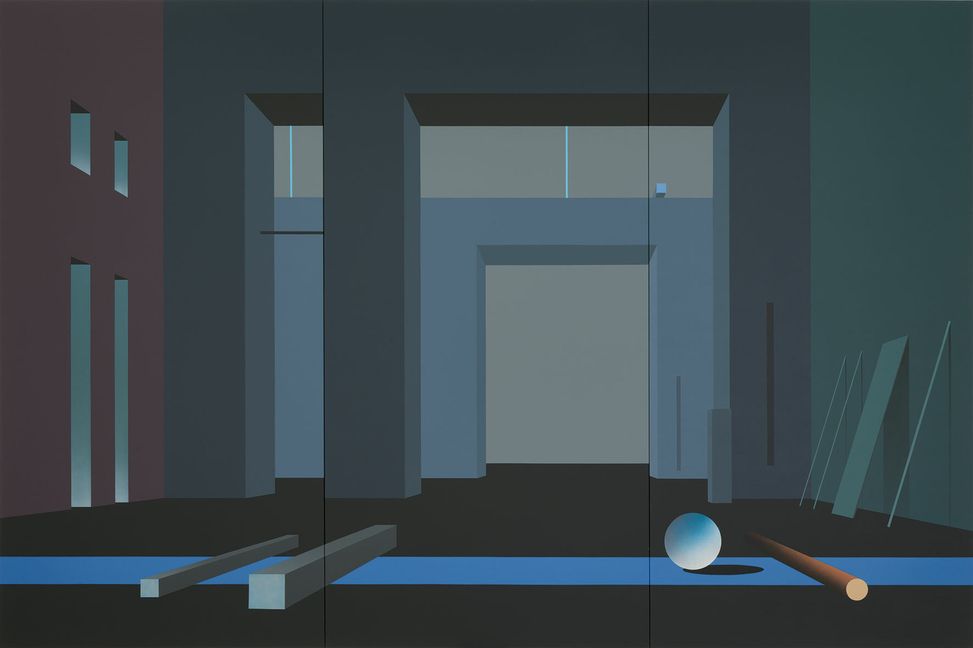 Kaum war Ben Willikens' jüngstes Gemälde "Melancholia" fertig, wurde es auch schon für die Ausstellug im Schauwerk gekauft. Bild: Frank Kleinbach Stuttgart/z