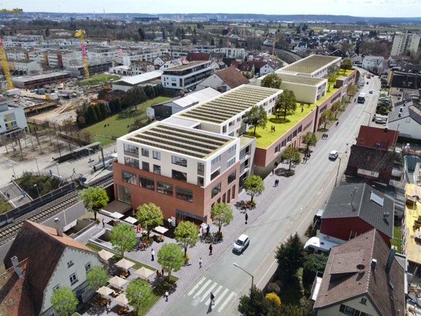 Das geplantes Vietz-Projekt aus Sicht einer Vogelperpspektive  über der Laurentiusstraße.