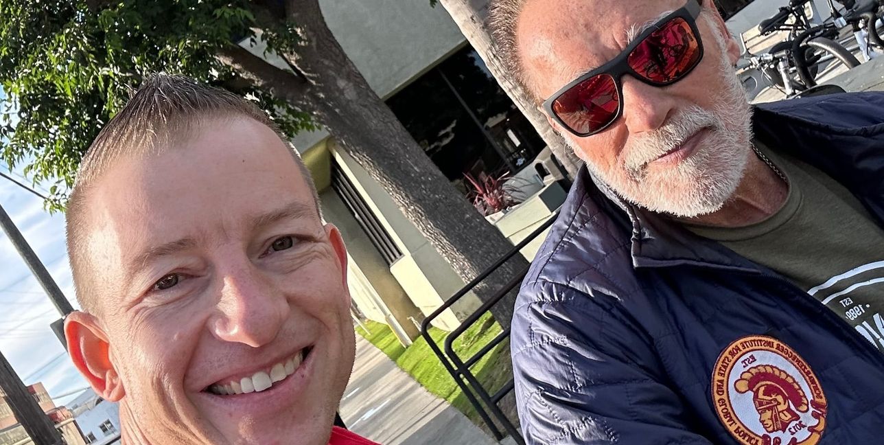 Hollywood lässt grüßen, Teil eins: Christian Kellenberger mit Arnold Schwarzenegger.Bild: z