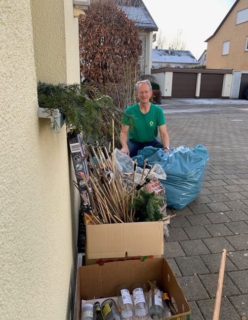 Christian Michel nach der ersten Putzaktion.