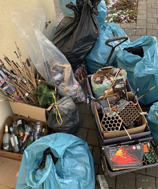 Der gesamte Berg der 218 Kilo Müll.