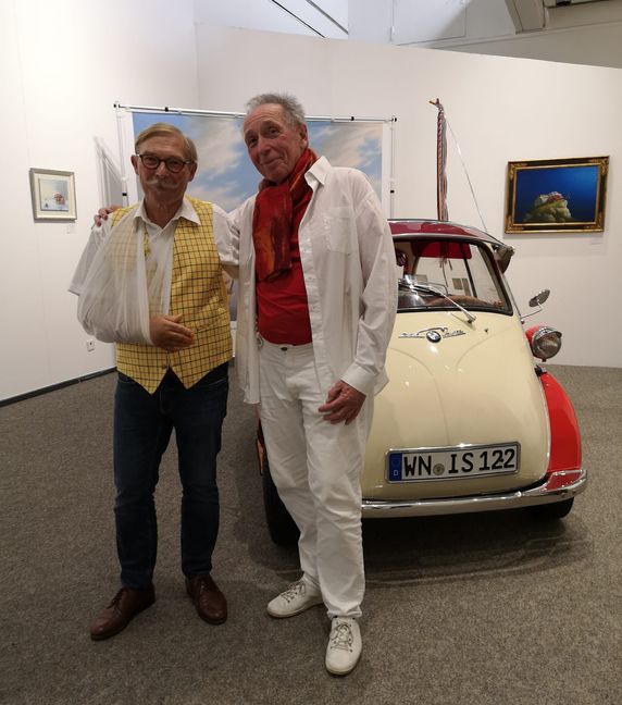 Im Oberlichtsaal: Joachim Lehrer (links) und HP Dolecki.