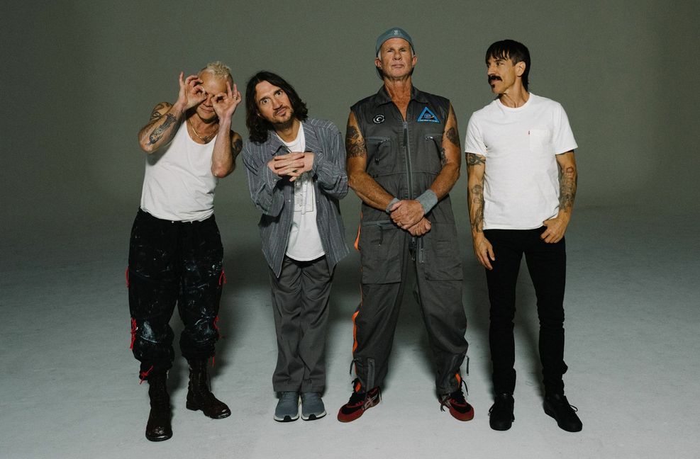 Die Red Hot Chili Peppers (v. li.):  Flea (Bass), John Frusciante (Gitarre), Chad Smith (Schlagzeug) und  Anthony Kiedis (Gesang)