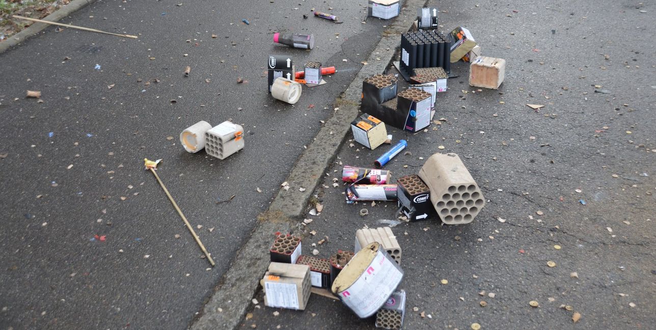 Silvestermüll in Sindelfingen.