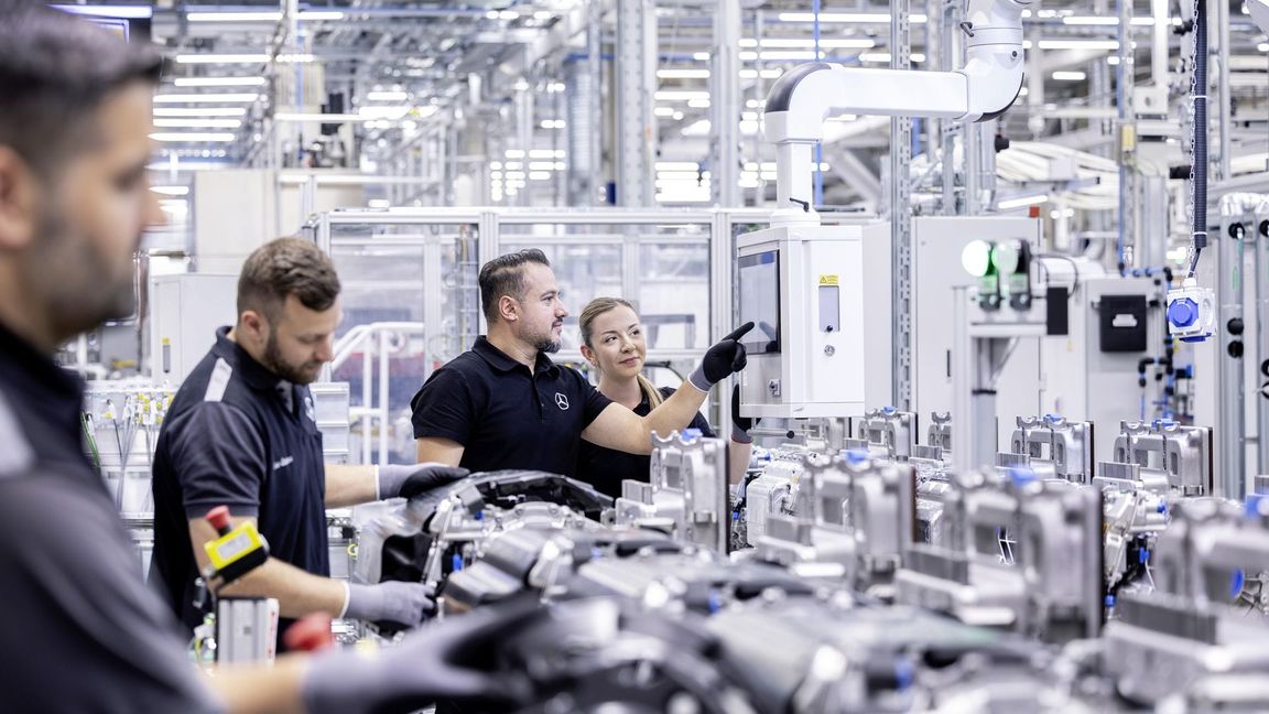 Untertürkheimer Montage für den vollelektrischen Antriebsstrang des neuen CLA