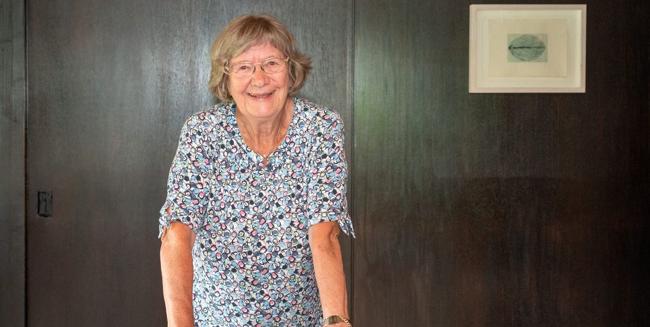 Der Stuhl ist für Ulla Heckmann das tägliche Sportgerät.Bild: Nüßle