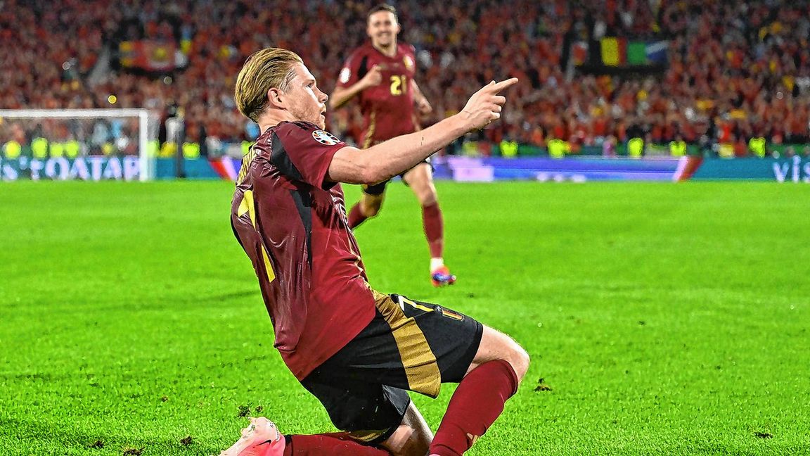 Belgiens Kevin De Bruyne bejubelt sein Tor zum 2:0.