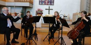 Das Streichquartett beim Konzert in der Versöhnungskirche.