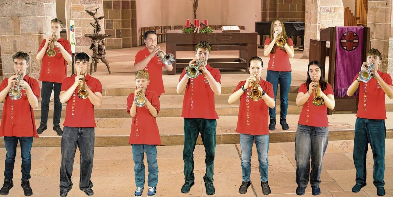 „Trumpetpower“ spielen in Darmsheim.