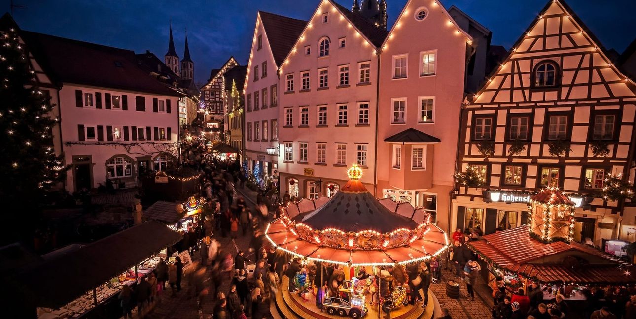 Der Altdeutsche Weihnachtsmarkt in Bad Wimpfen.	Bild: Kultur & Tourist-Information Bad Wimpfen