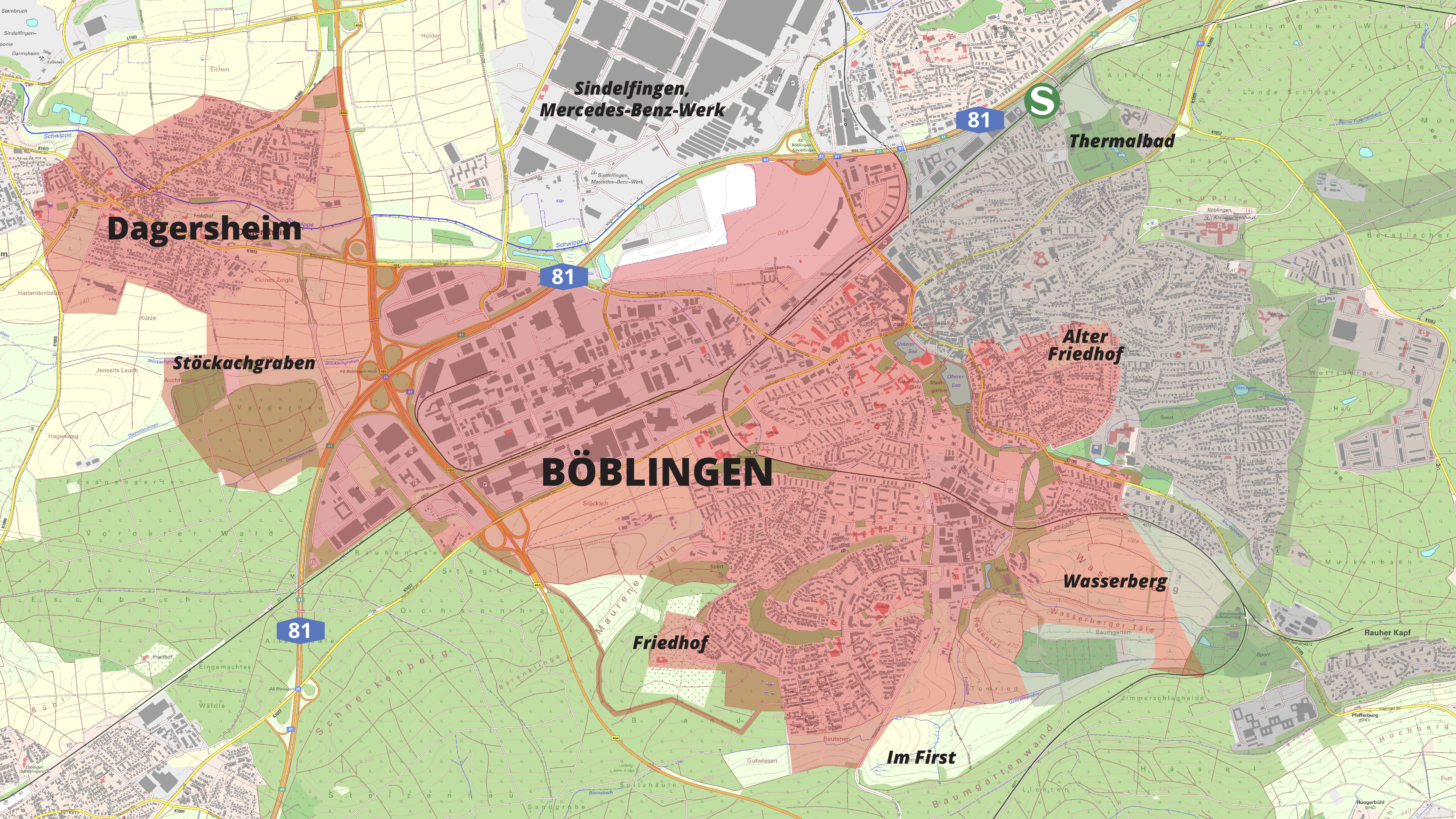 Bin ich betroffen? Wer Zweifel hat, ob er innerhalb oder außerhalb des rot eingefärbten Gebiets liegt und deshalb unsicher ist, soll die Servicenummer der Stadtwerke unter 219222 anrufen oder eine E-Mail an service@stadtwerke-bb.de schreiben.        Karte: Stadtwerke/z
