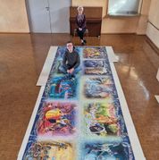 Im Gemeindesaal Gerlingen konnte das Puzzle mit einer Größe von 6,80 × 1,92 Metern erstmals komplett zusammengebaut werden.