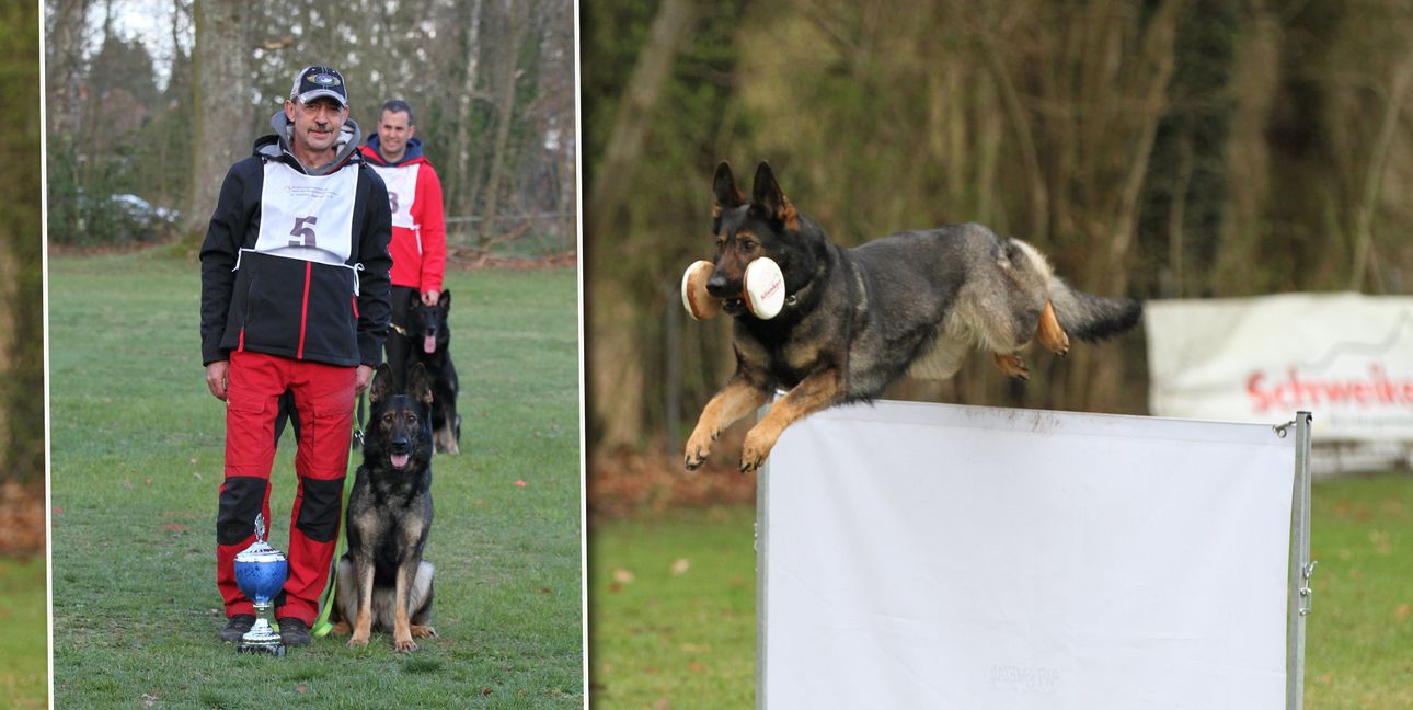 Michael Klamert mit Hündin Exana vom Schloss Solitude.