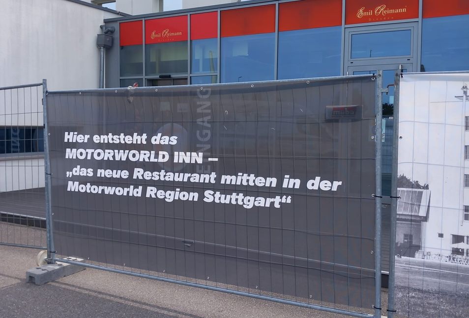 Hinweis auf das neue gastronomische Angebot.