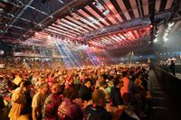 Der European Darts Grand Prix macht auf seiner Tour bereits das 14. Mal im Sindelfinger Glaspalast Station.
