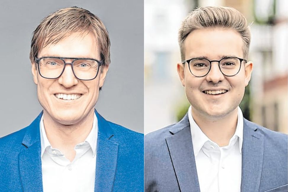 Markus Kleemann (links) und Max Reinhardt gehen am 25. Mai in die Stichwahl.