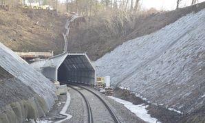 Auf beiden Seiten der historischen Tunnelröhren wurden zum Schutz der Fledermäuse 80 Meter lange Vorbauten angebracht und die Hänge zum Gleiskörper von Bäumen und Büschen befreit.