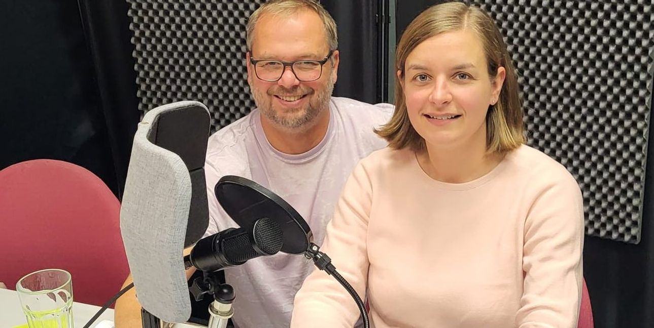 Anne Köhler und Jürgen Wegner bei der Aufzeichnung in der SZ/BZ-Redaktion.