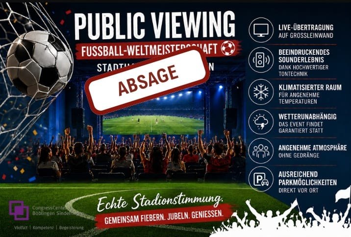 Das Public Viewing in der Stadthalle wurde kurz vor WM-Beginn abgesagt.