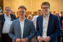 Max Reinhardt (links) und Markus Kleemann gehen in die Stichwahl am 25. Mai.