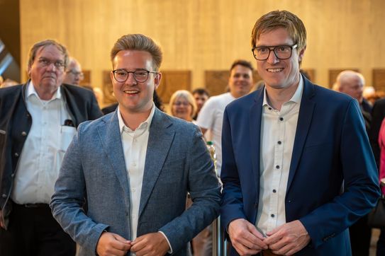Max Reinhardt (links) und Markus Kleemann gehen in die Stichwahl am 25. Mai.