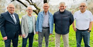 Bild von links: Franz Kessel, Gabriel Ambrus, Erich Schneider, Hans Peter Gottschling und Robert Fritsch.