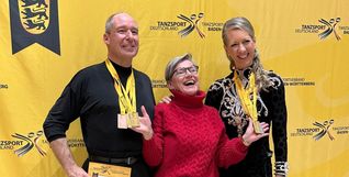 Erfolgreiche Landesmeisterschaften in Freiberg am Neckar: Peter Hanf, Trainerin Garcia Lopez und Susanne Schwarz.
