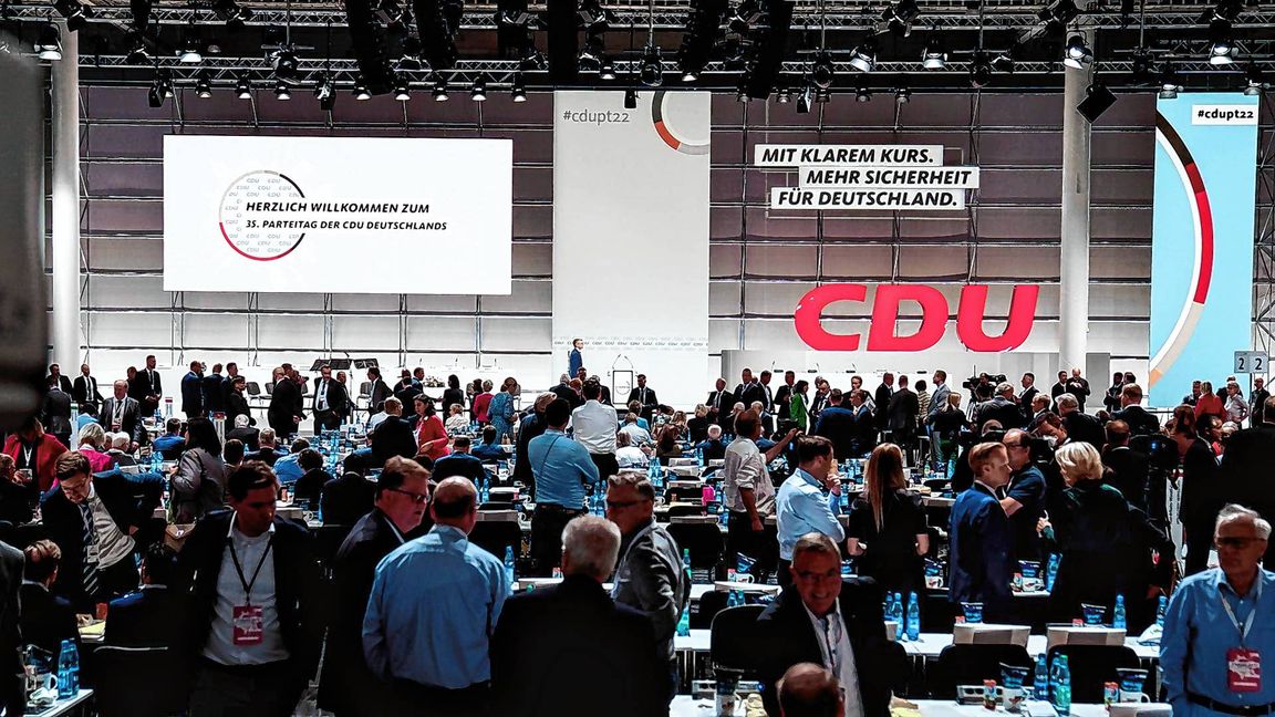 Parteitag der CDU.  Wenige Tage vor der Europawahl ist die Union in einer Umfrage in Deutschland klar stärkste Kraft (Archivfoto).