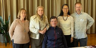 Von links: Frauenbeauftragte Sonja Marquardt, Schriftführung/ Kommunikation Adelheid Höfel,  Vorsitzender Roger Hahn, Kassierin Cora-Suyin, sowie der stellvertretende Vorsitzende Jörg Marquardt.