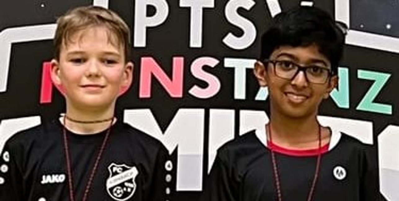 Neev Mohanty mit seinem Doppelpartner Lasse Wolber vom FC Kirnbach.Bild: