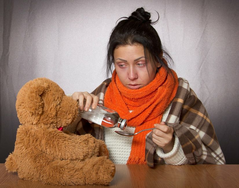 Herbst und Winter ist Grippezeit. Diese Frau hat es erwischt. Bild: AOK