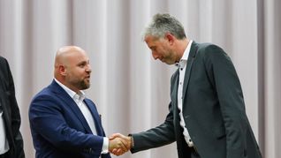 Markus Frohnmaier und Boris Palmer nach der Veranstaltung.