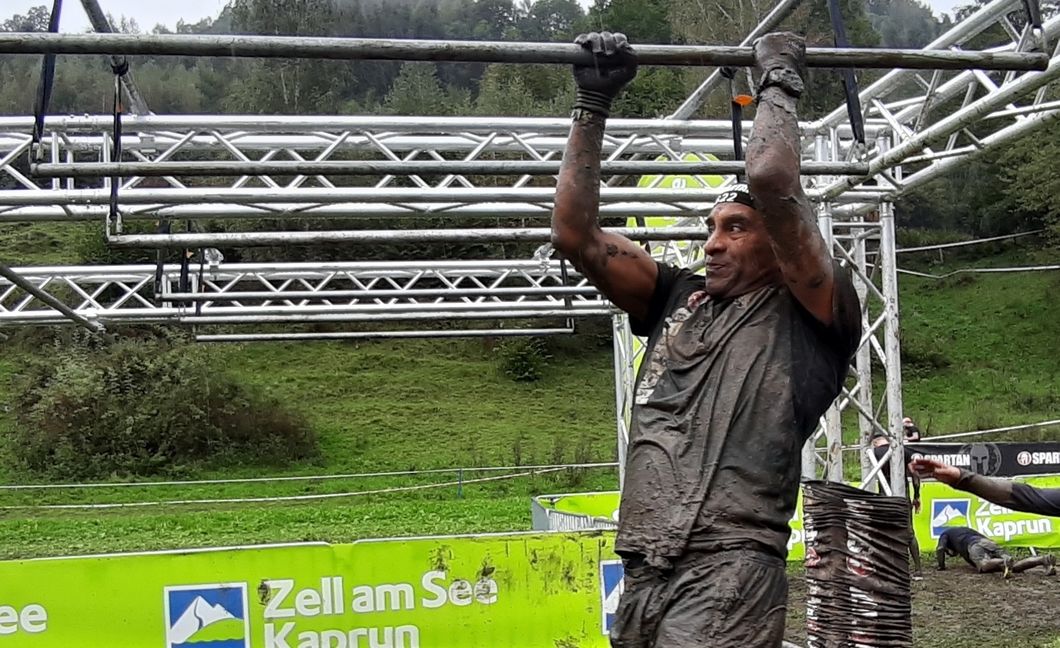 Hier muss sich Dominic Schaudt einfach auch mal hängen lassen.     Bild: z