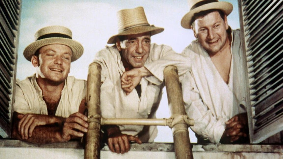 Können diese Herren jemandem etwas Böses tun? Aldo Ray, Humphrey Bogart und Peter Ustinov in „Wir sind keine Engel“.   Bild: z