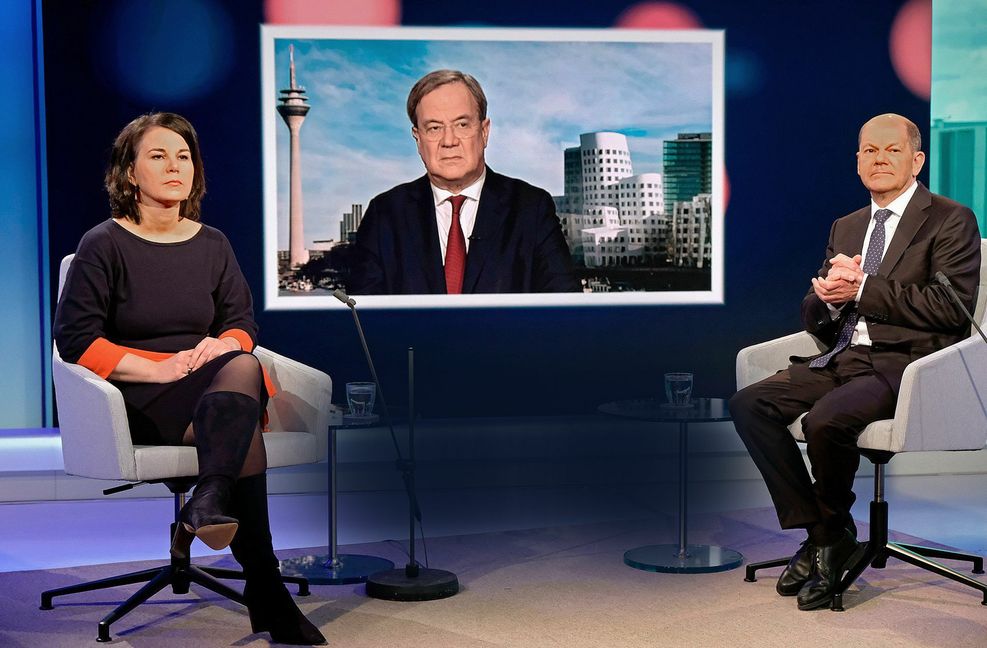 Wie hältst du’s mit Corona? Um die Antwort drücken sich Annalena Baerbock (Grüne), Armin Laschet (CD) und Olaf Scholz (SPD) derzeit.
 Foto: dpa/Oliver Ziebe