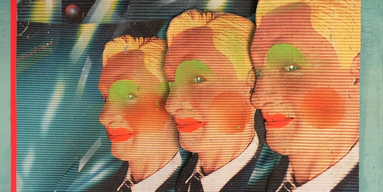 Die Galerie „Schacher 2“ auf dem Böblinger Marktplatz zeigt Collage-Arbeiten unter dem Titel „Schnittstellen: Klaus Heuser, Wolfgang Ehehalt“.  Bis zum 27. April rund um die Uhr durchs Fenster oder nach Vereinbarung. Siehe auch www.galerie-schacher.de. (Unsere Reproduktion zeigt „3malJa“ von Klaus Heuser aus dem Jahr 2002.)